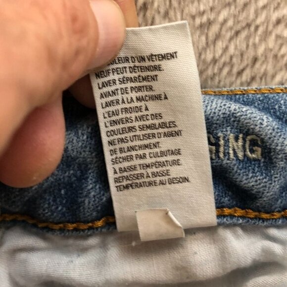 American Eagle Womens Jeans Size 2 Slim Straight Jeggings Distressed Blue Denim - Picture 9 of 15